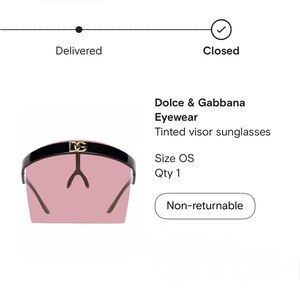 Dolce & Gabbana Black and Pink Visor Sunglasses